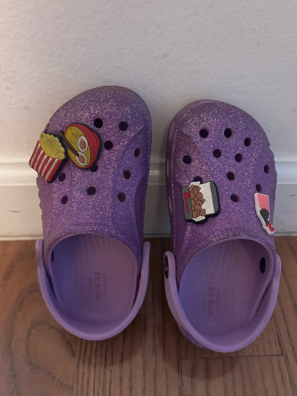 Purple Glitter Croc Shoes